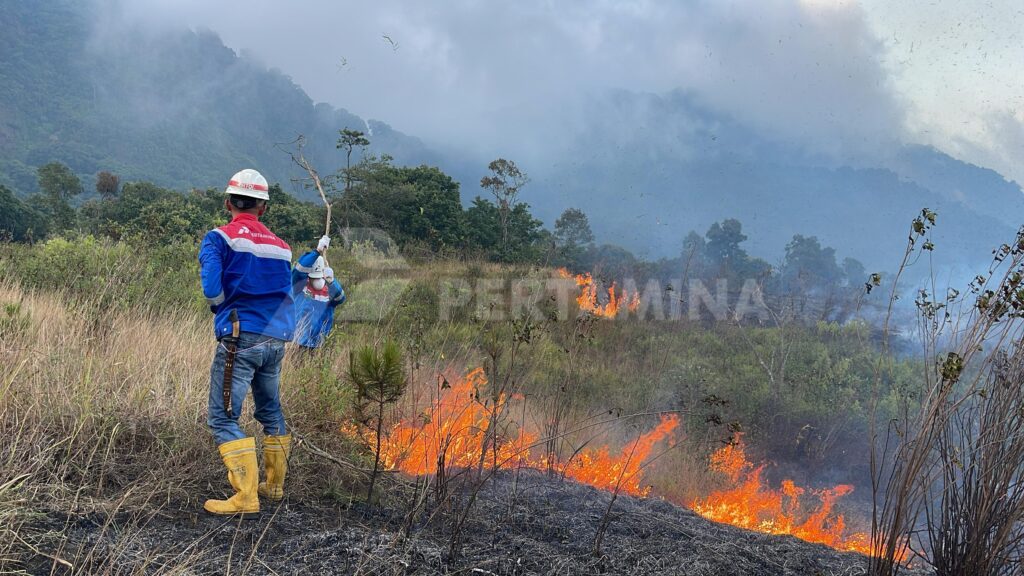 Respons Cepat PGE Area Kamojang Padamkan Kebakaran Hutan Gunung Guntur